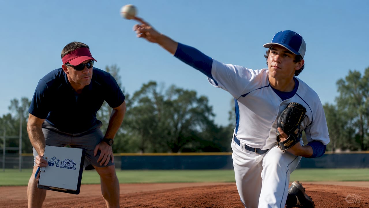 Coach analyzing young pitcher’s throwing mechanics