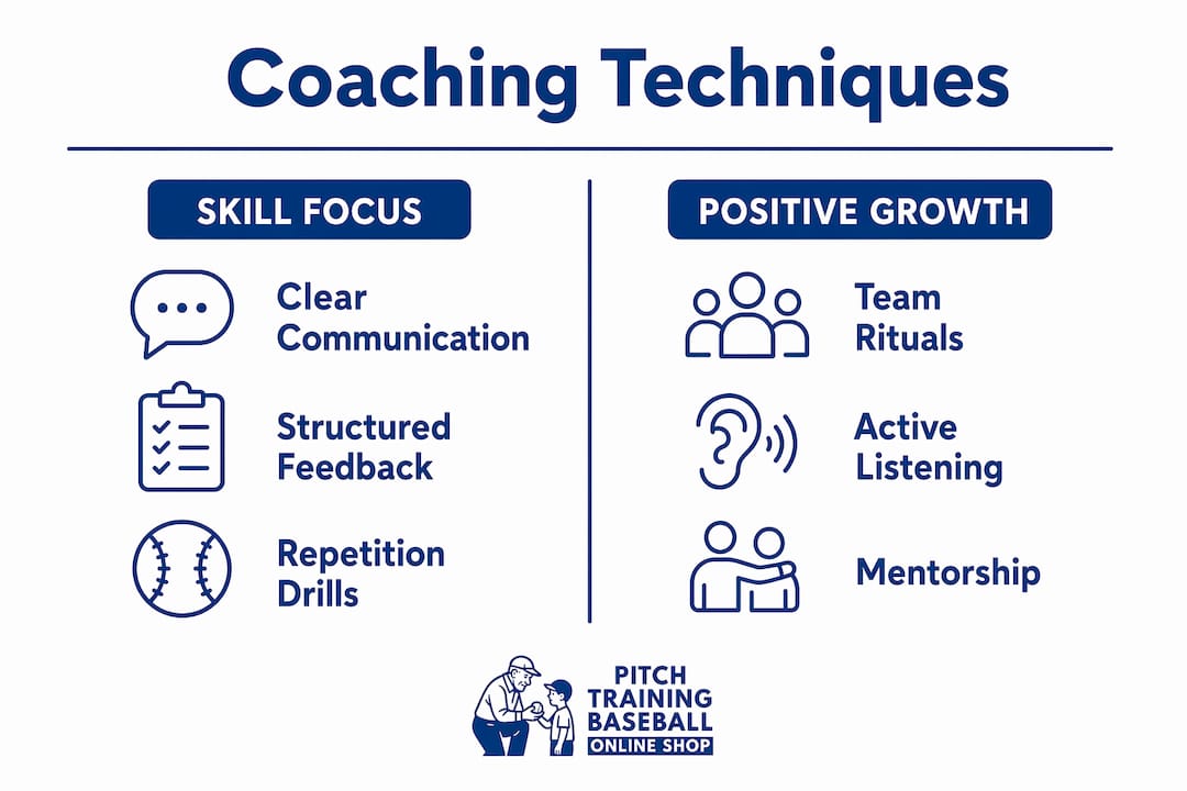 Infographic comparing coaching skill focus and positive growth techniques