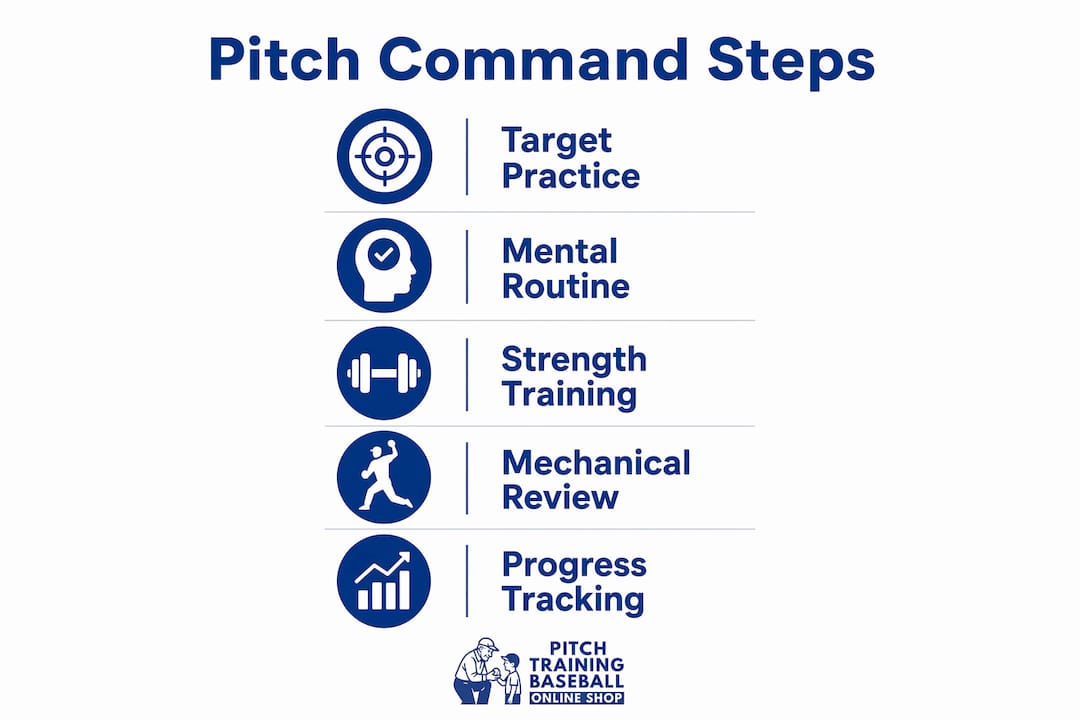 Infographic illustrating pitch command improvement steps