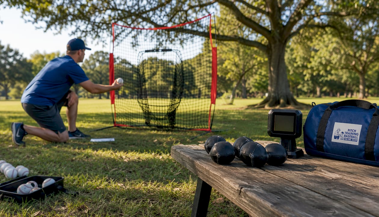Training tools for youth pitching skills indoors