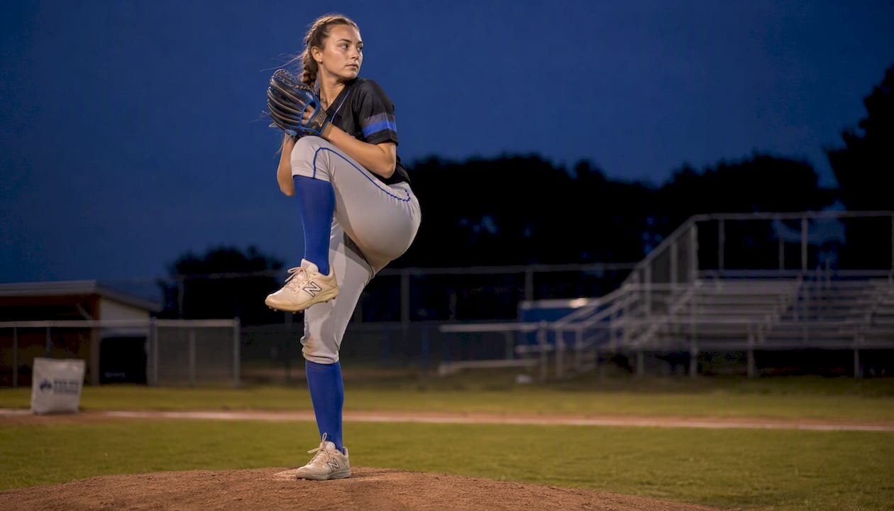 Pitcher preparing to throw slider pitch in game