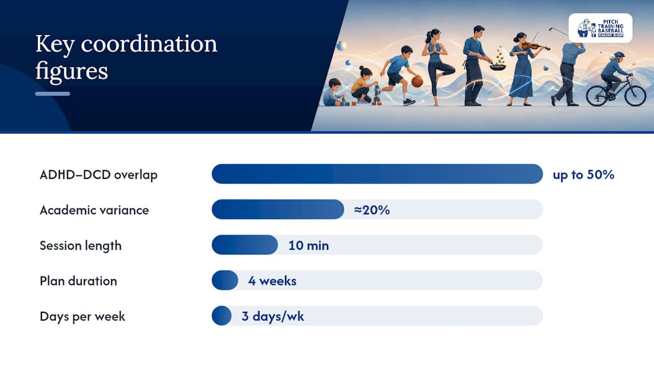 Diagram summarizing hand-eye coordination key statistics