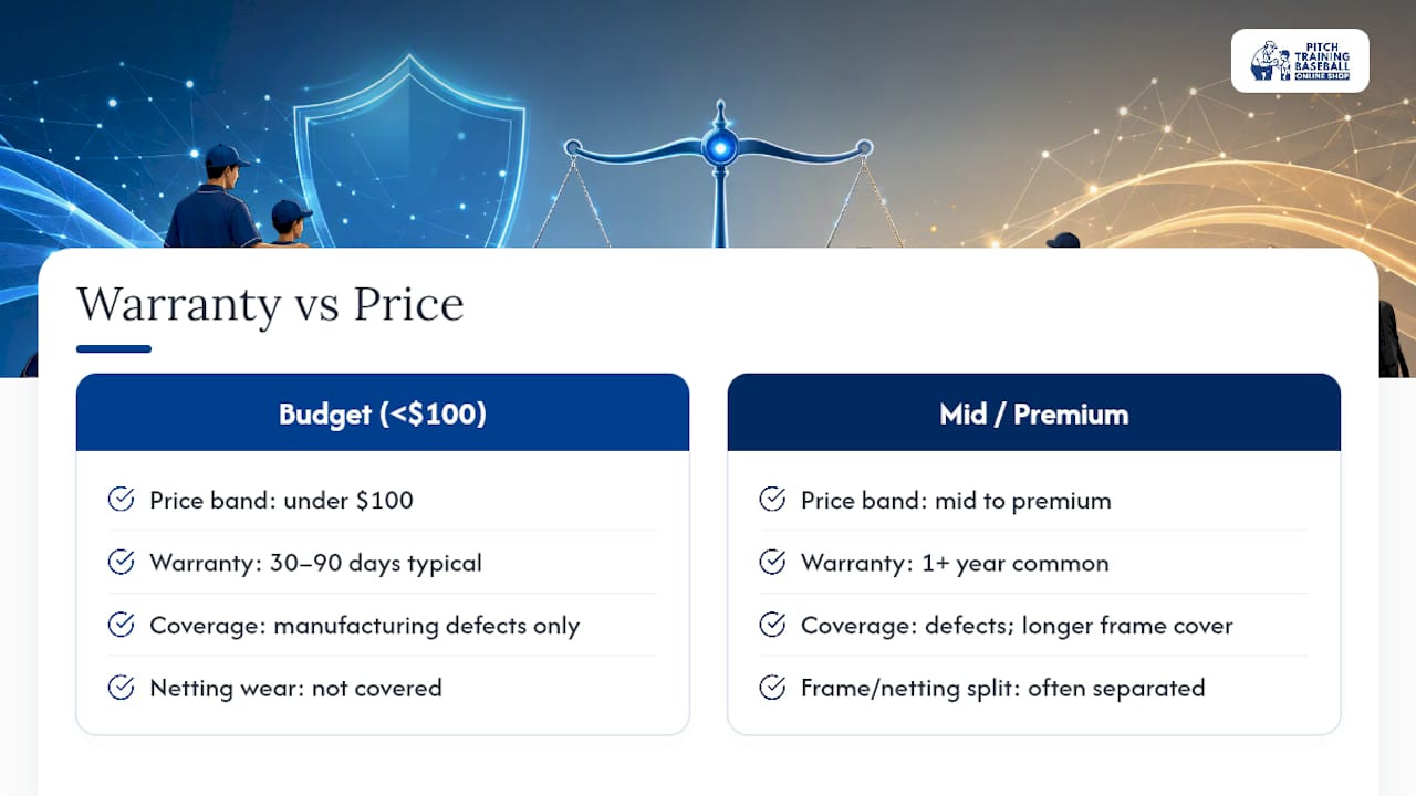 Pitching net warranty coverage comparison