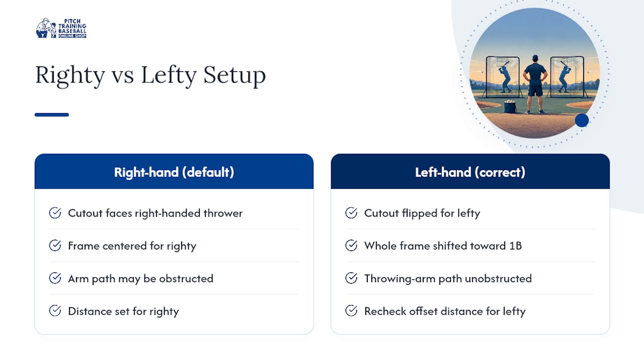 Righty and lefty screen setup comparison