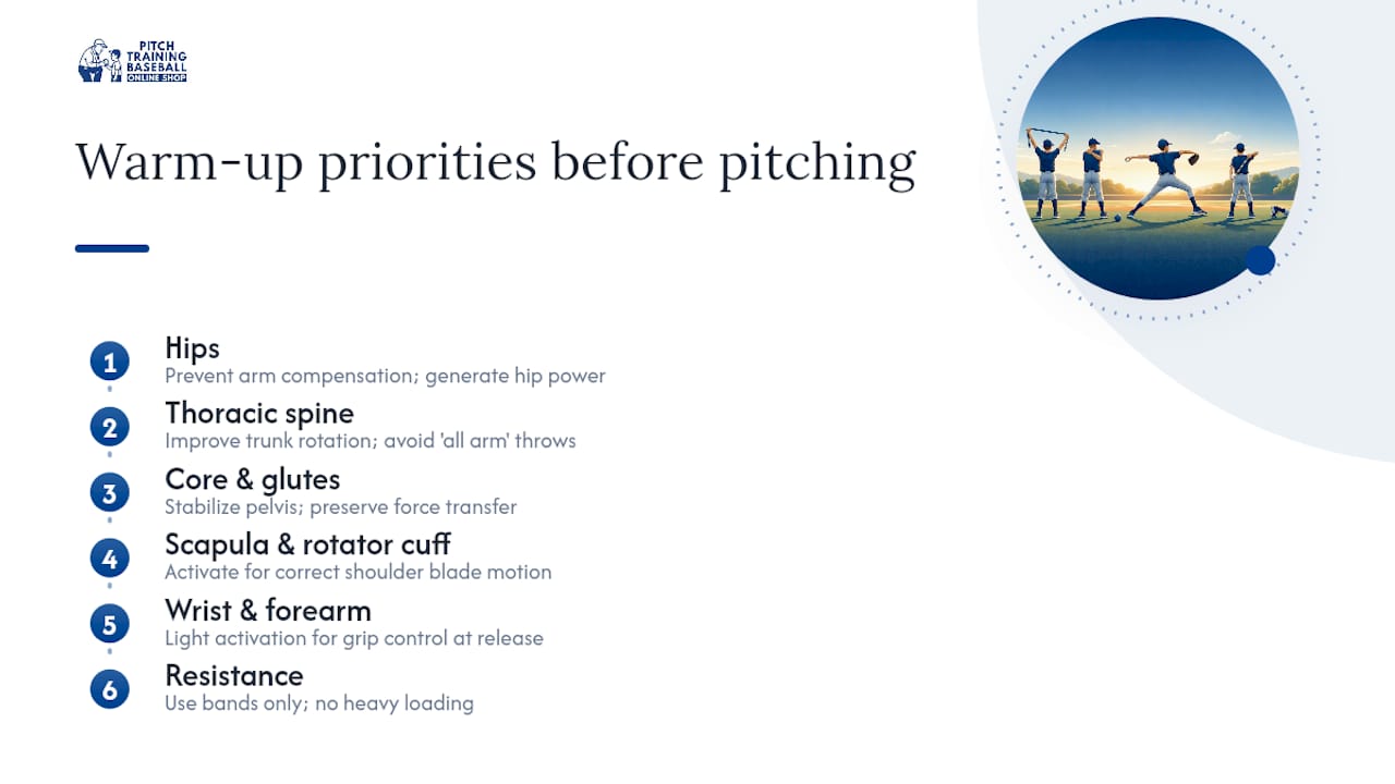 Five youth pitcher warmup priorities