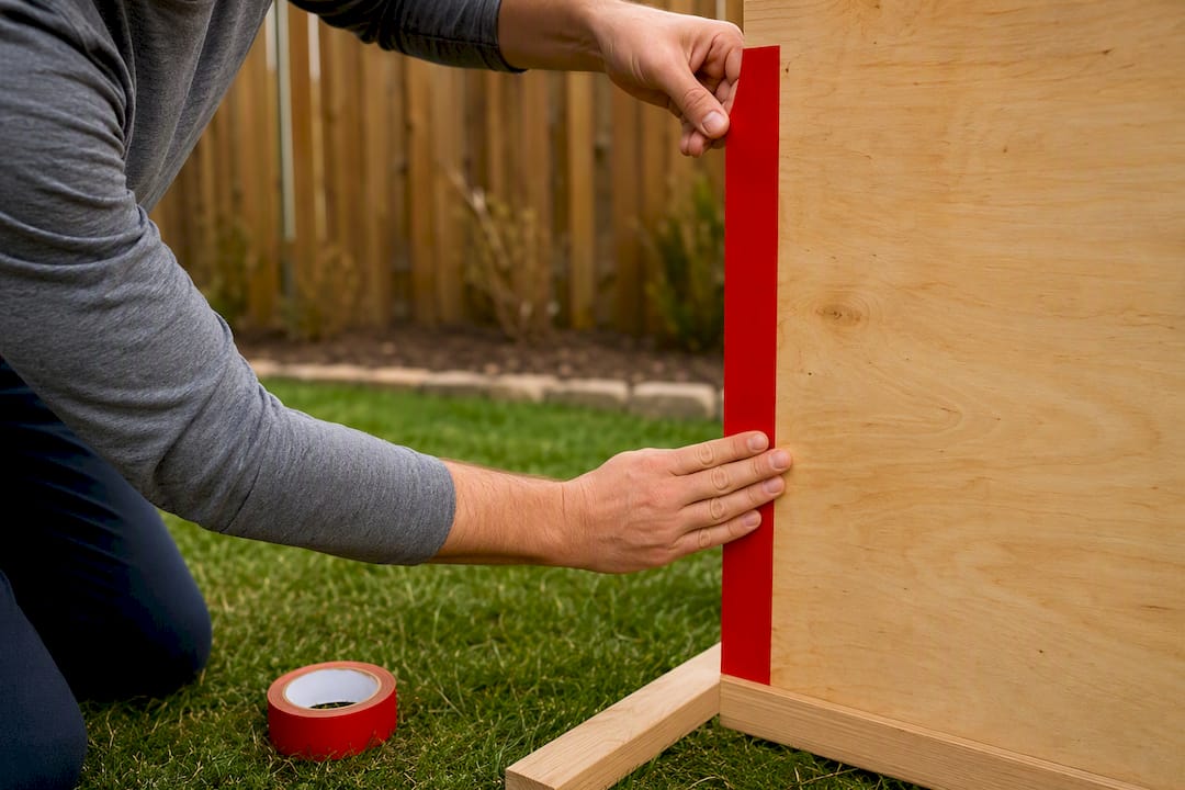 Hands taping a backyard strike zone