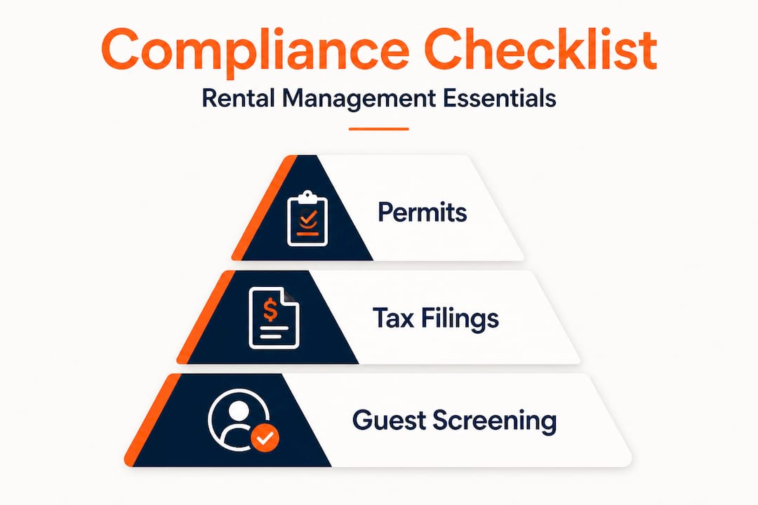 Compliance checklist infographic with hierarchy tiers