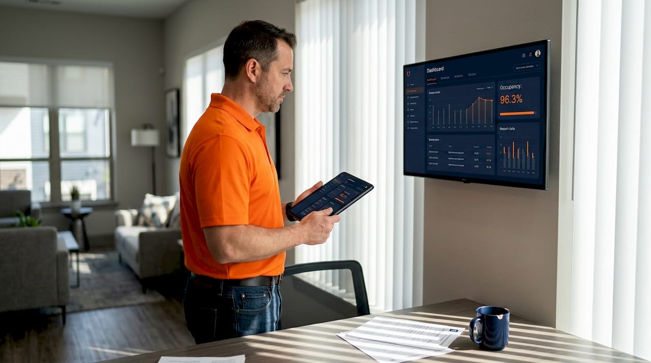 Specialist checks occupancy on digital dashboard