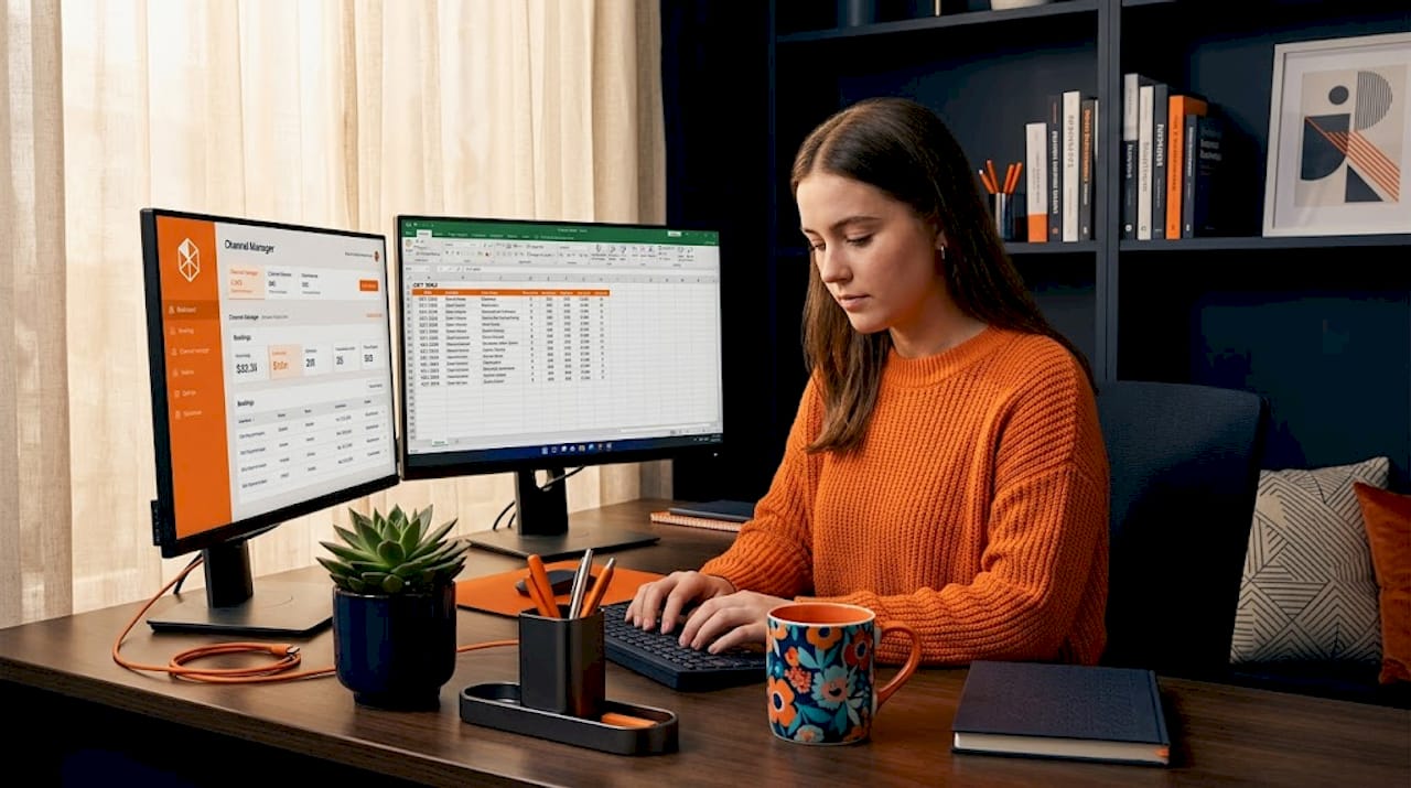 Assistant manually entering booking data