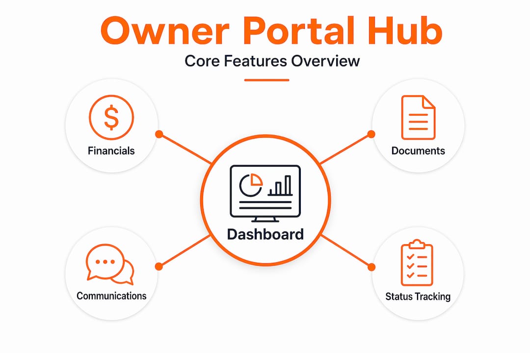 Infographic of owner portal core features