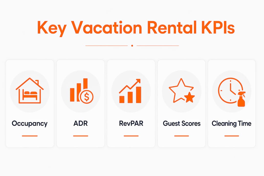 Infographic showing key vacation rental KPIs