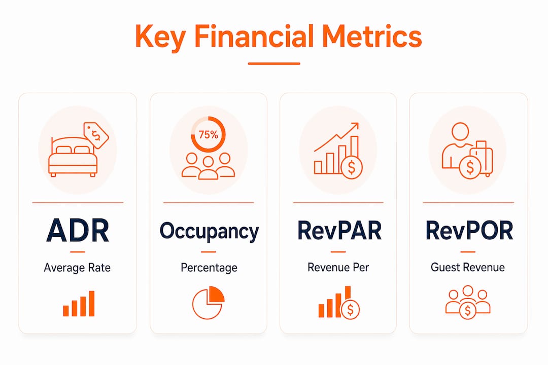Infographic with vacation rental key financial metrics