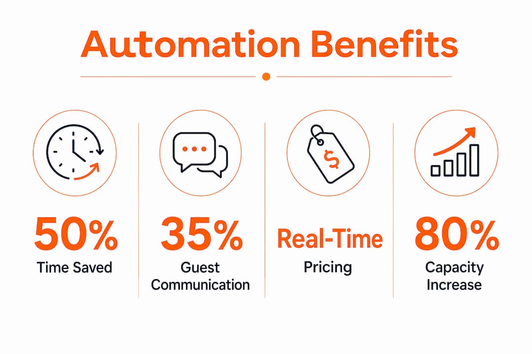 Infographic showing automation benefits in rental scaling
