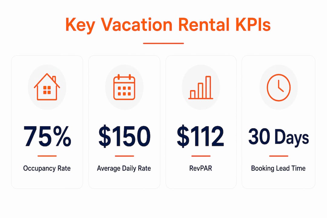 Infographic highlighting key vacation rental KPIs