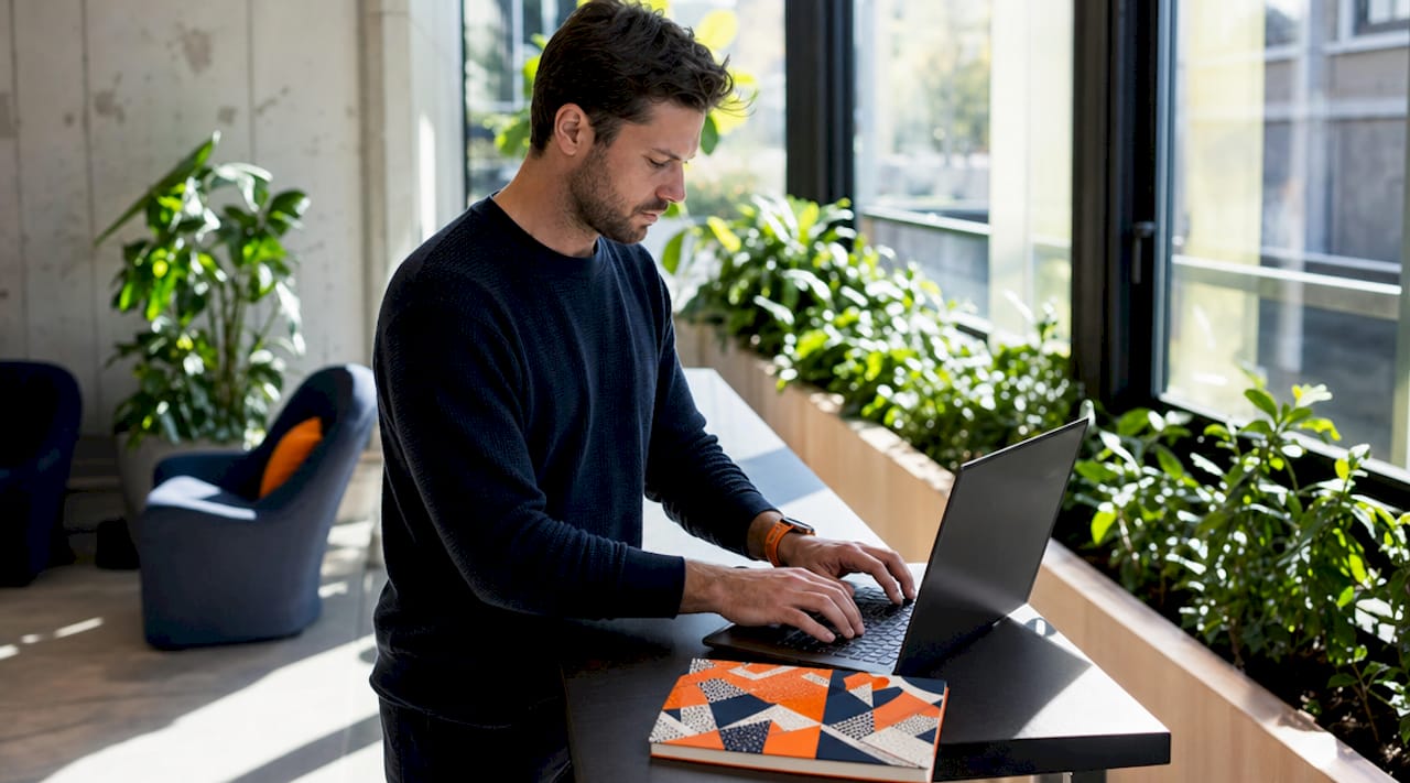 Property manager working through operational tasks