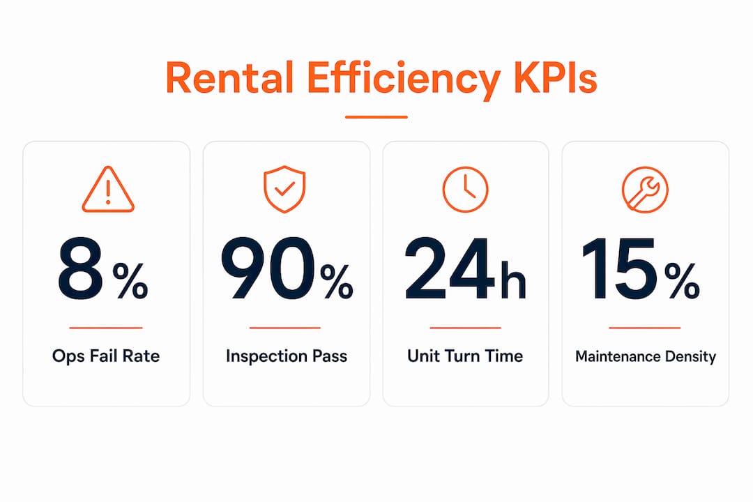 Infographic showing key operational KPIs for rentals