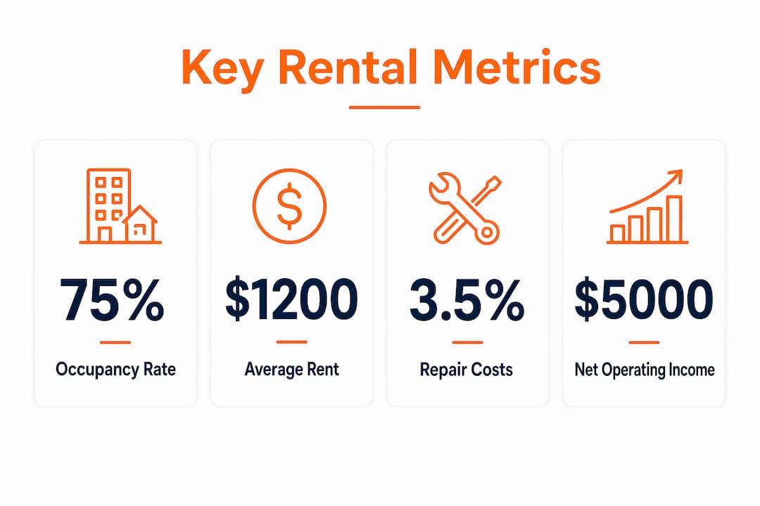Infographic illustrating key rental operations metrics