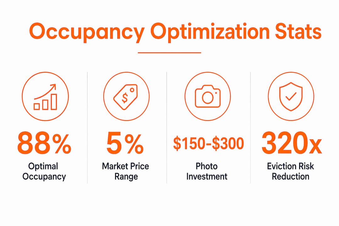 Infographic showing rental occupancy optimization statistics