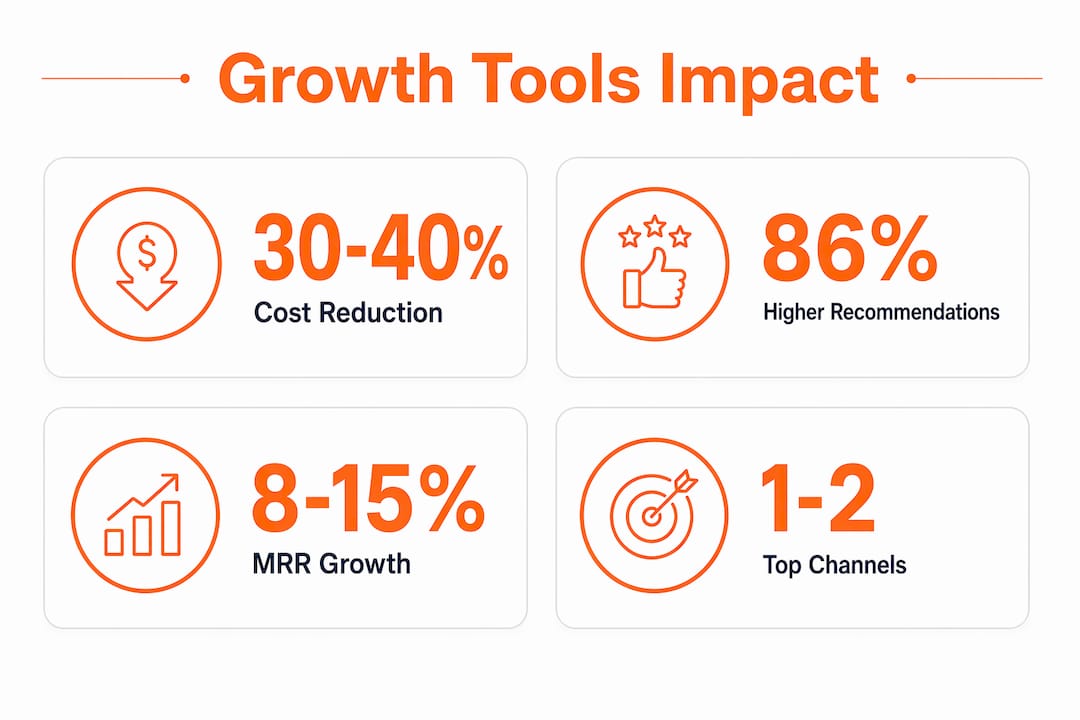 Infographic illustrating key growth tool benefits