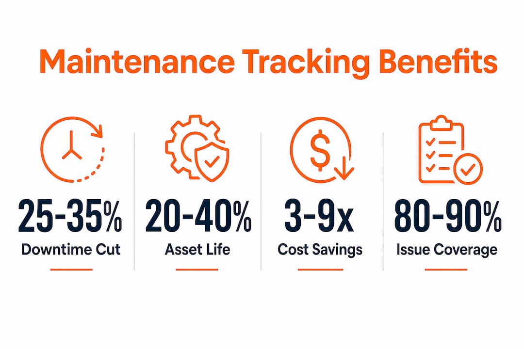 Infographic showing key maintenance tracking benefits