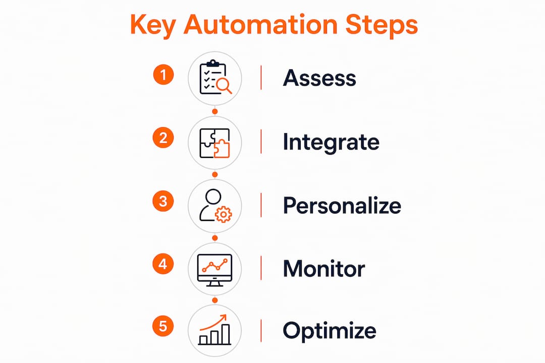 Infographic displaying key automation steps for vacation rentals