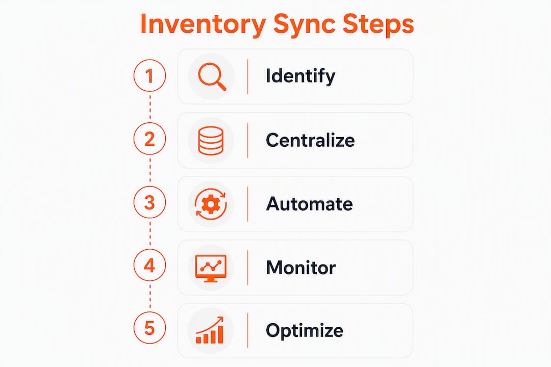 Infographic showing inventory management workflow steps
