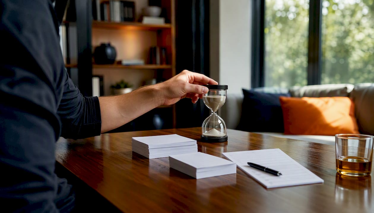 Hand adjusting timer during pilot test