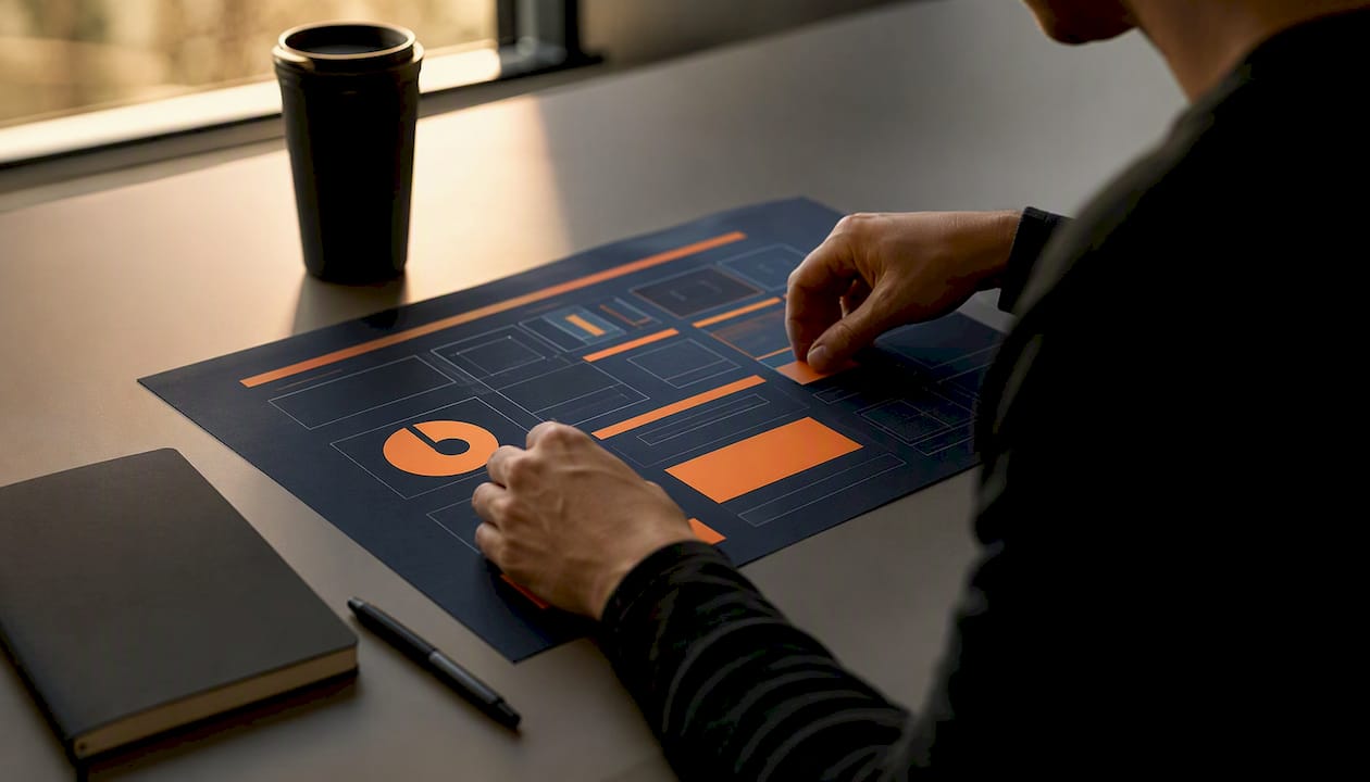 Designer arranging dashboard template elements
