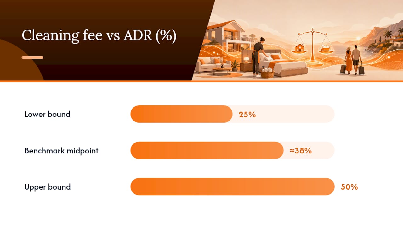 Bar chart comparing cleaning fee to ADR ratio