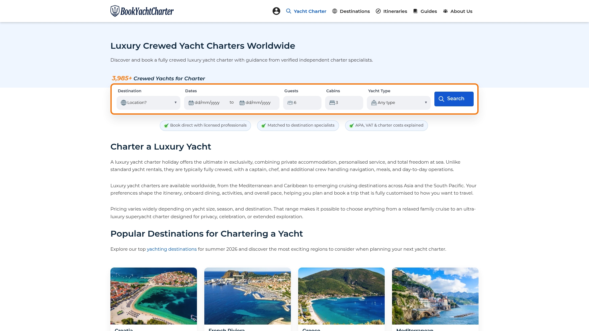 https://bookyachtcharter.com