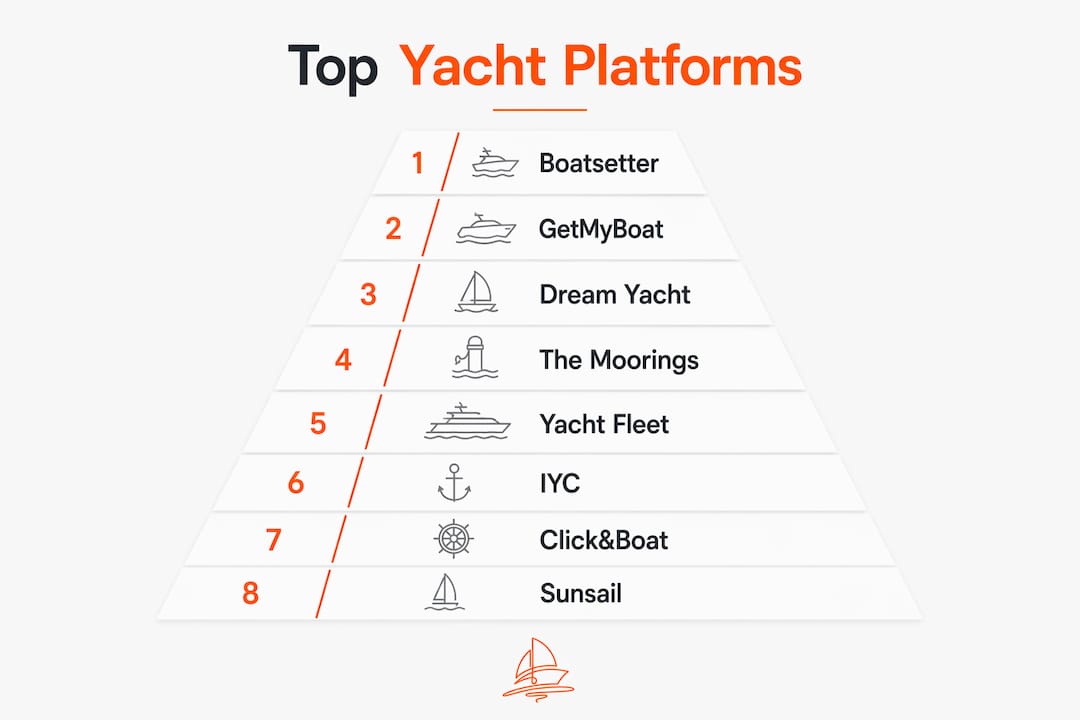 Infographic ranking top yacht rental platforms
