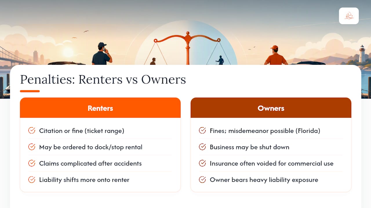 Penalties for Renting or Operating Without Proper Certification — overview diagram