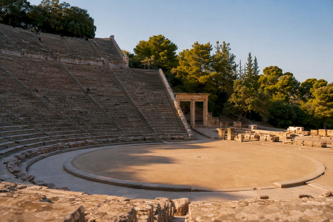 Ancient theater stone seating at Epidaurus