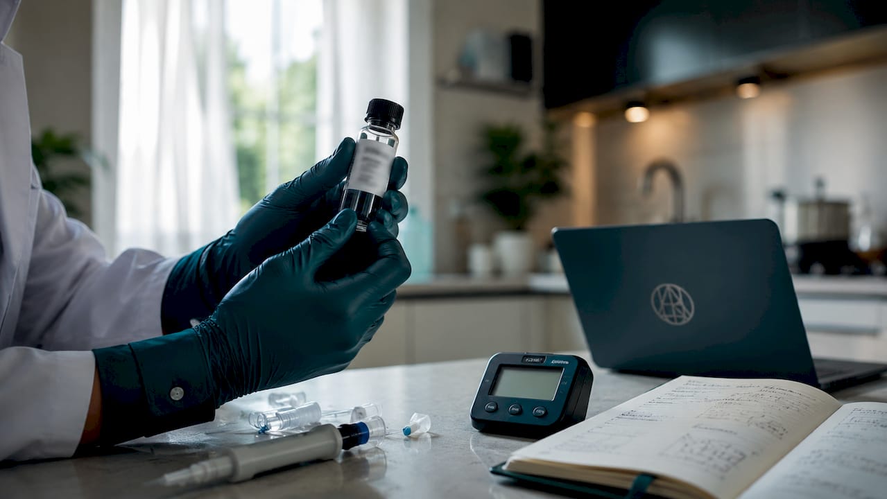 Scientist holding vial for stress hormone research