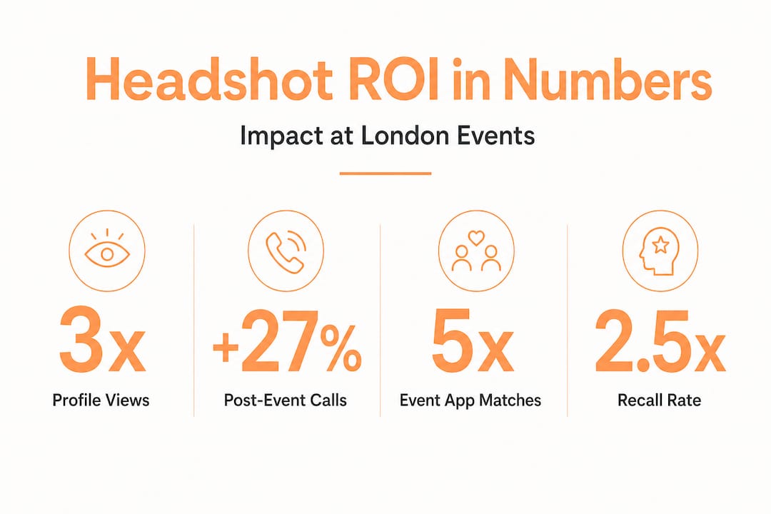 Infographic showing ROI of professional headshots in numbers