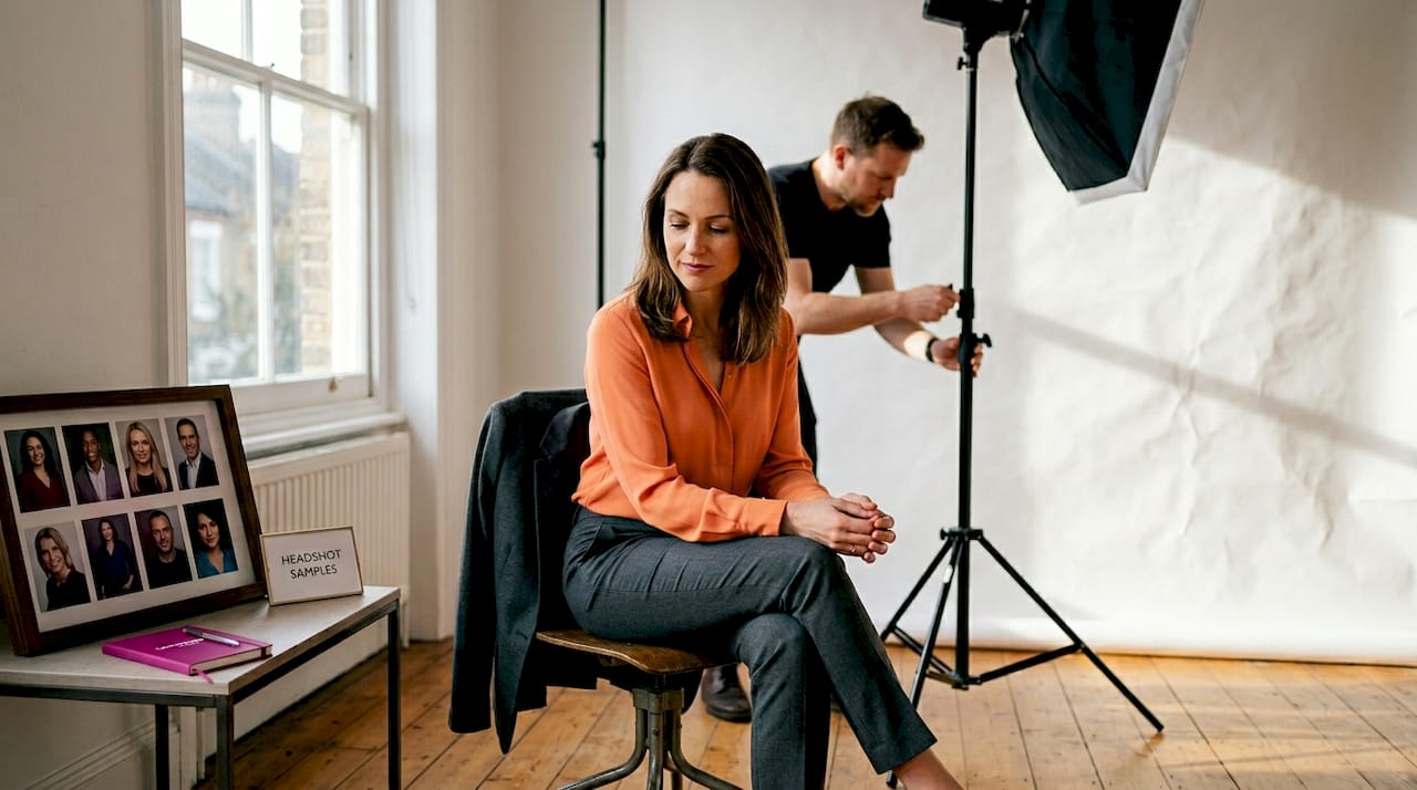 Headshot photo session in London studio