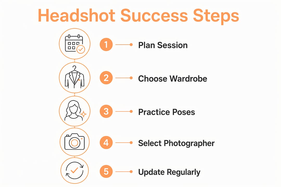 Infographic illustrating actor headshot preparation steps