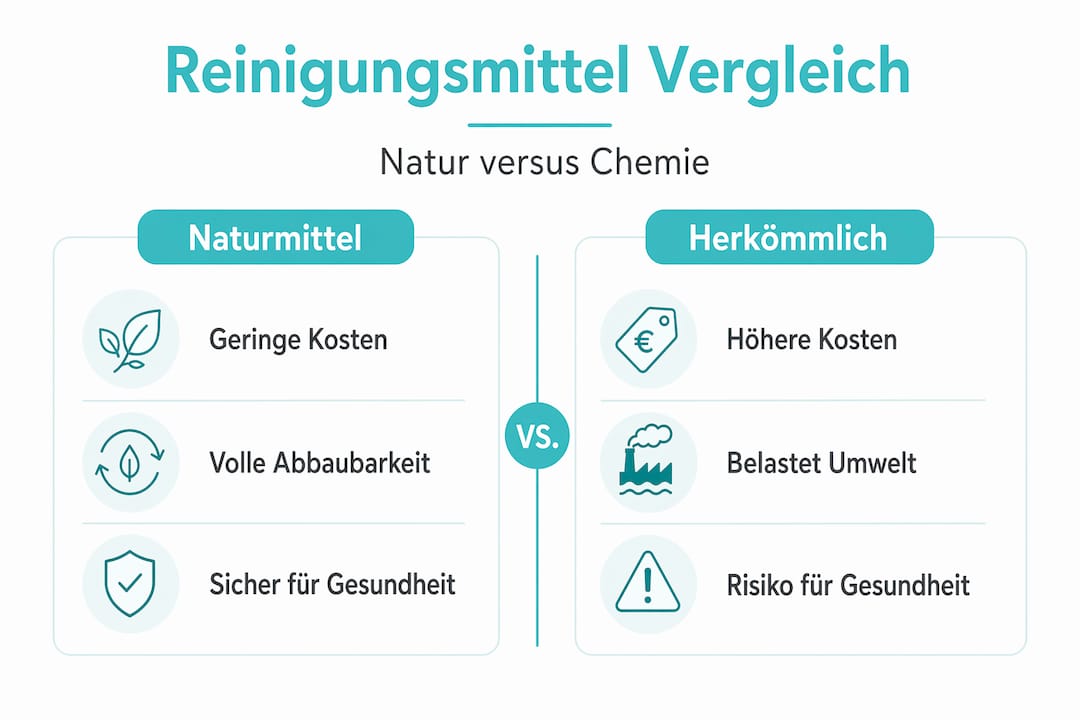 Infografik: Wie schneiden Hausmittel im Vergleich zu chemischen Reinigern ab?