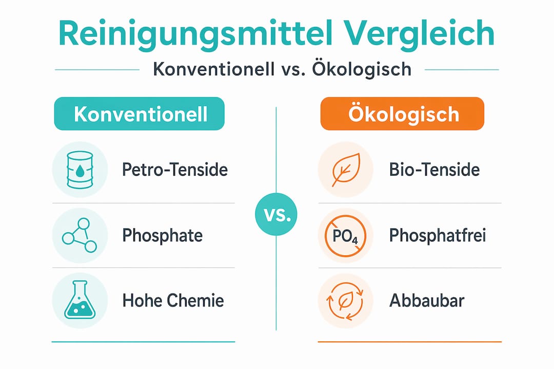 Infografik: Herkömmliche oder ökologische Reinigungsmittel – ein Vergleich