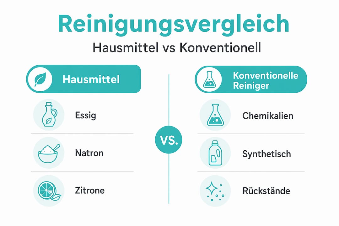 Infografik: Hausgemachte Putzmittel im Vergleich zu klassischen Reinigern