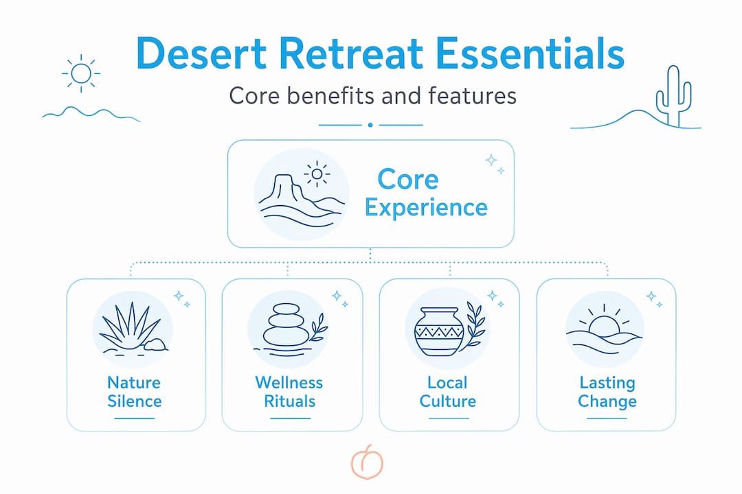 Hierarchy infographic of desert retreat essentials