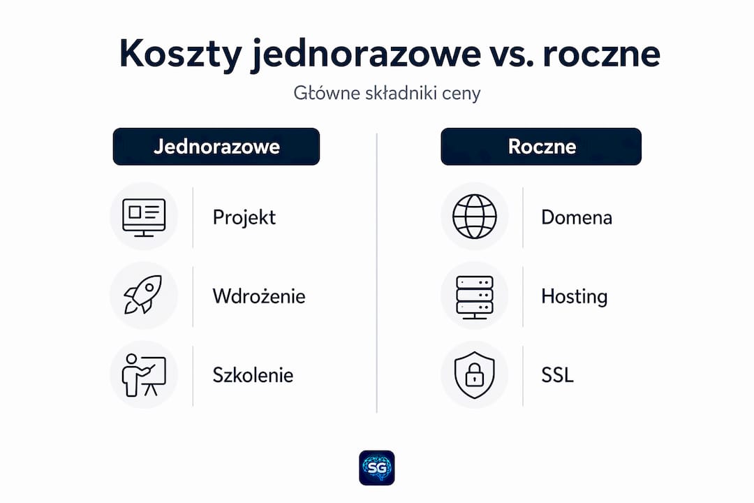 Na infografice zestawiono jednorazowe wydatki z kosztami ponoszonymi co roku.