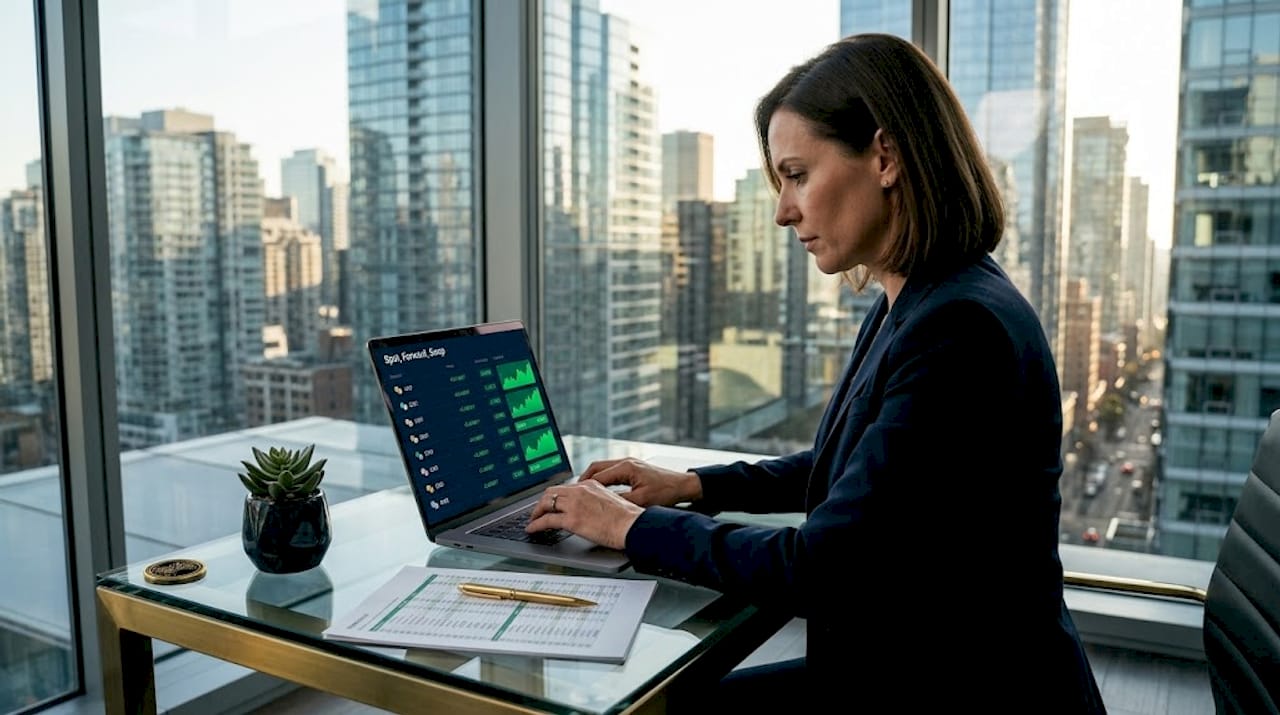 Forex trader working with market segment data