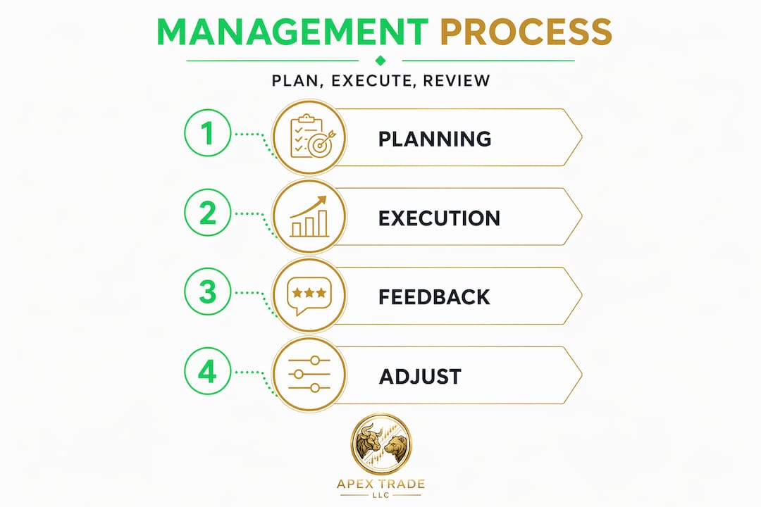 Infographic outlining portfolio management process steps