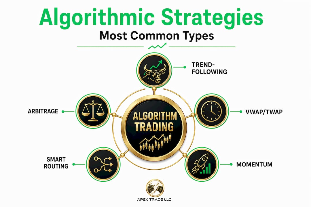 Infographic of common algorithmic trading strategies types