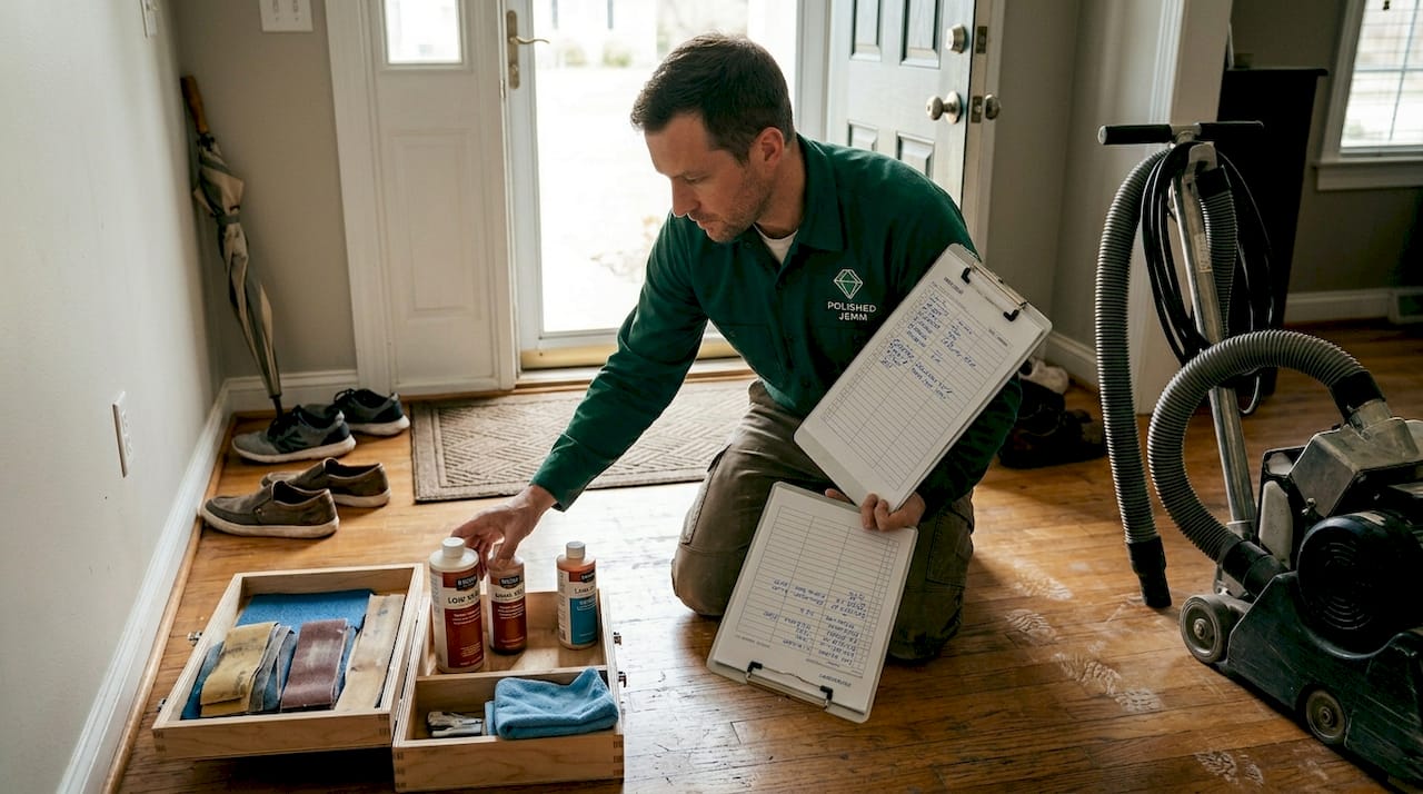 Technician preparing dustless sanding tools