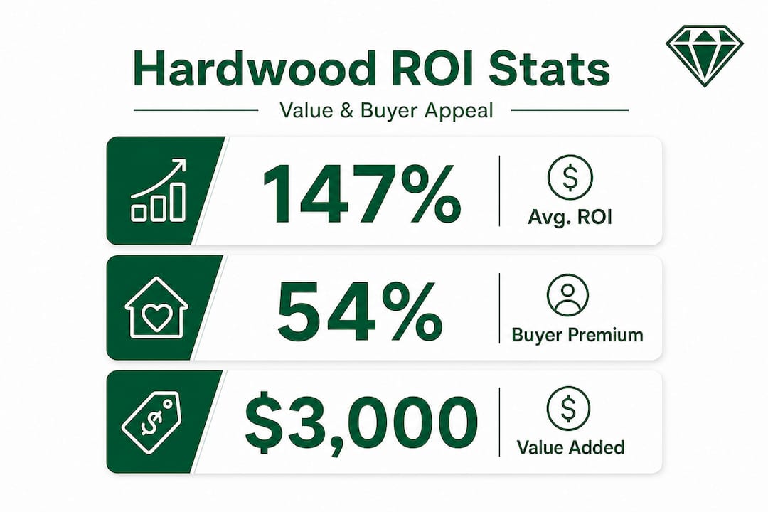 Hardwood restoration ROI stats infographic