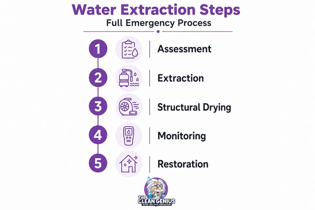 Infographic of emergency water extraction steps