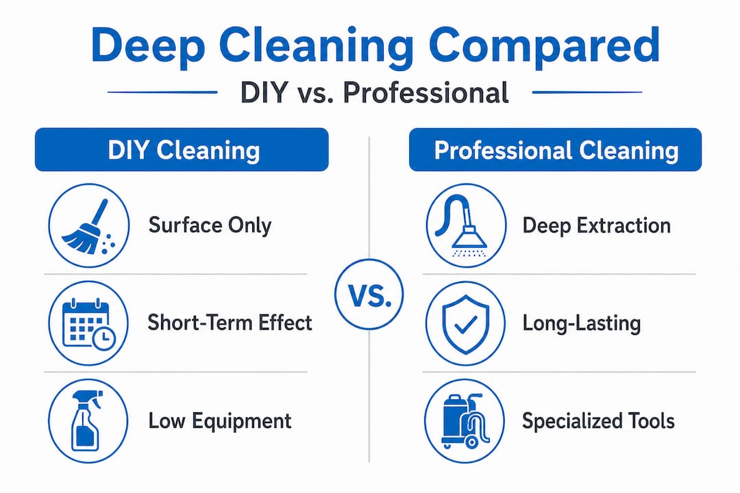 Infographic compares DIY and professional grout cleaning