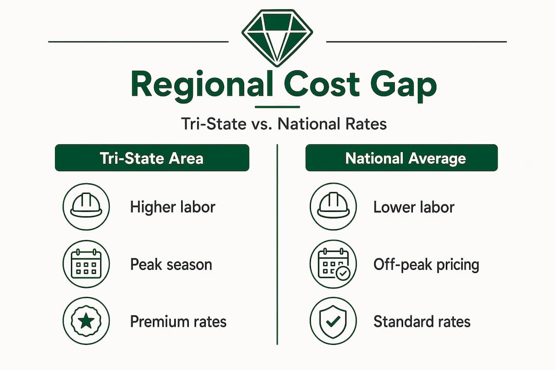 Infographic comparing tri-state vs national costs